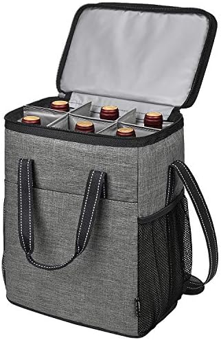 Kato Tirrinia Kühltasche Klein- Flaschenträger für Wein & Bier, gepolsterte weinkühltasche mit isoli
