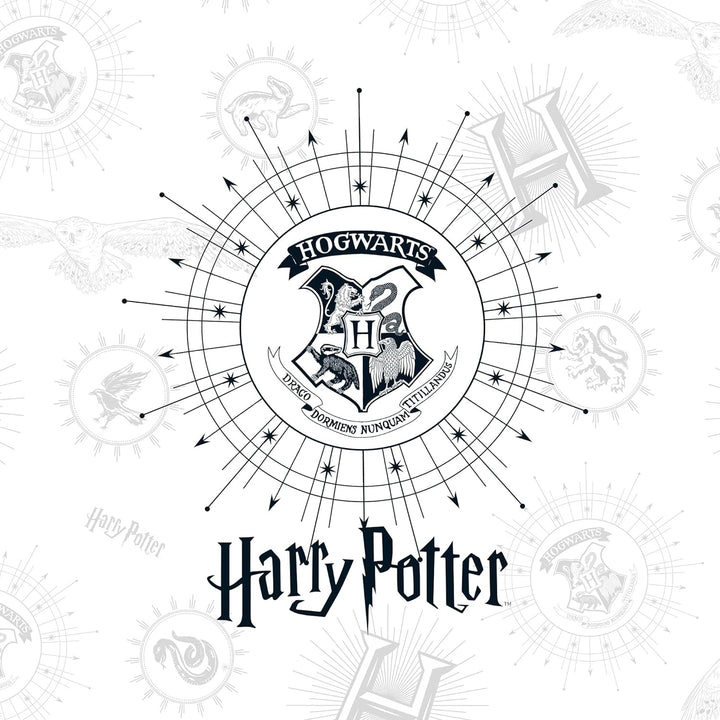Belum | Bettbezug Harry Potter, Bettbezug mit Knöpfen aus 100% Baumwolle, Modell Dormiens Draco, Wei