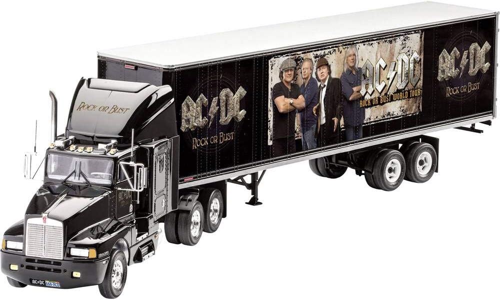 Revell RV07453 Fan-Edition, Geschenkset AC/DC Truck Rock or Bust World Tour, LKW-Bausatz 1:32, Länge