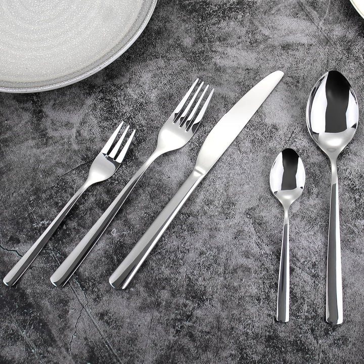 Besteck Set 6 Personen,30 teilig Edelstahl Besteck Set,Silber Cutlery Set, Elegantes Edelstahl mit M