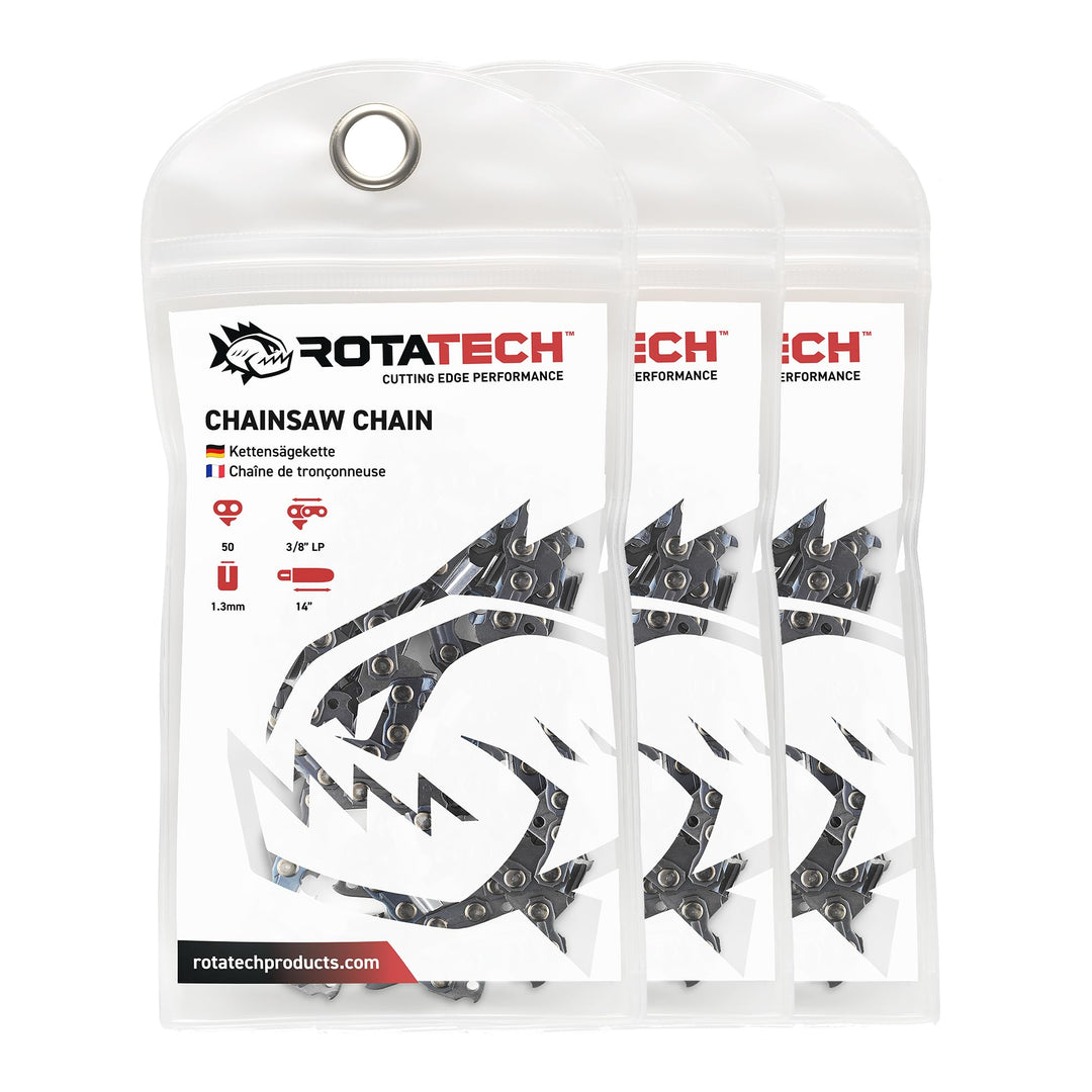 Rotatech Sägekette 35 cm 3/8 Zoll LP Teilung, 1,3 cm Gauge, 50 DL Treibglieder Kompatibel mit Stihl