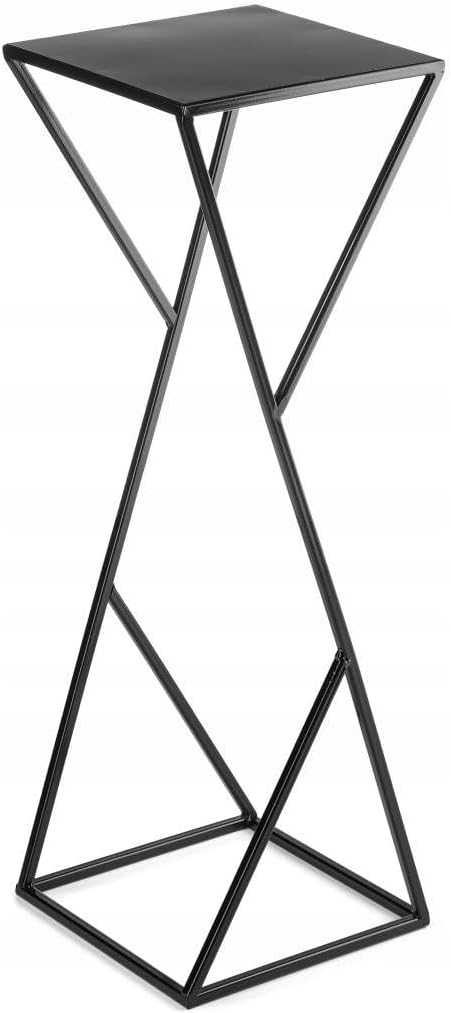 HowHomely Blumenständer Metall 70 x 24 cm - Solider und Minimalistischer Blumenhocker - Schwarz Pfla