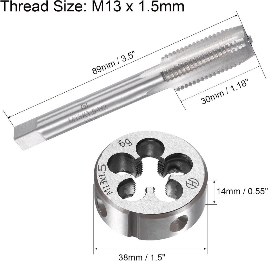 sourcing map Gewindebohrer M13 x 1,5mm Gewindebohrer mit Legierungswerkzeug M13 x 1.5mm, M13 x 1.5mm