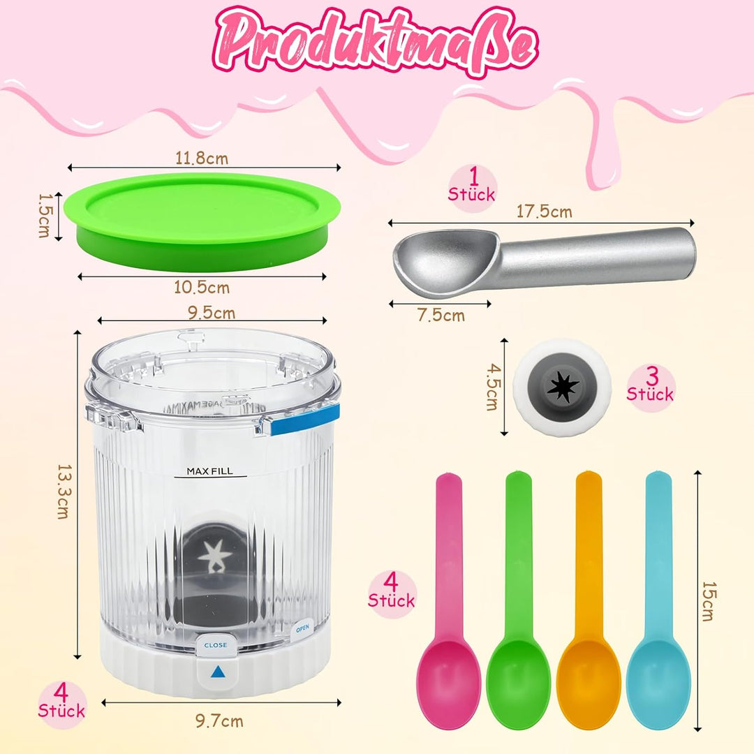 4 Stück für Ninja Swirl Creami Behälter, 480 ml Eisbehälter für NC701 & NC700 Serie Eismaschinen, Ei