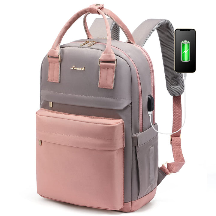 LOVEVOOK Rucksack Damen, 15,6 Zoll Laptop Rucksack Schulrucksack Mädchen Teenager mit Laptopfach, Wa