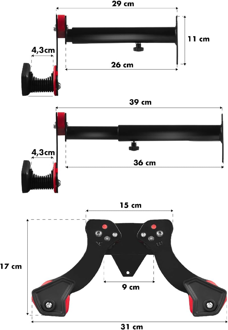 Maclean Fahrrad Wandhalterung, Wandfahrradträger mit 2 Haken | Horizontal Fahrradwandhalterung Fahrr