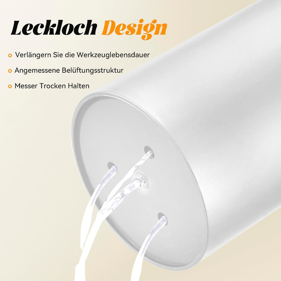 Cheerhom Messerblock Ohne Messer Weiss, Universal Messerblocks mit Flexiblen Lamellen, Messerblock L