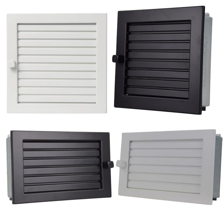 Lüftungsgitter Weiss Schwarz Warmluftgitter Kamin Ofen Gitter Regulierbar 45 x 23 cm Schwarz, 45 x 2