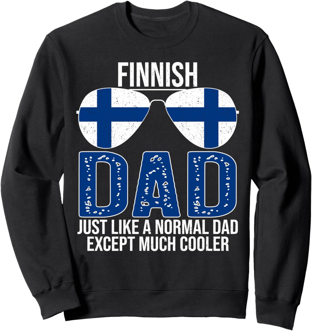 Vintage Finnish Dad Finland Flag Sunglasses Father's Day Sweatshirt