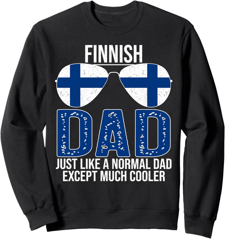 Vintage Finnish Dad Finland Flag Sunglasses Father's Day Sweatshirt