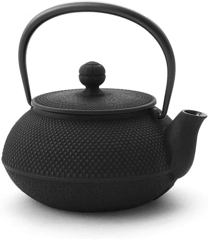 Iwachu Teekanne Gusseisen. Japanische Kyusu Arare, Original, Schwarz 650ml, 0,65 Liter Sieb-Einsatz