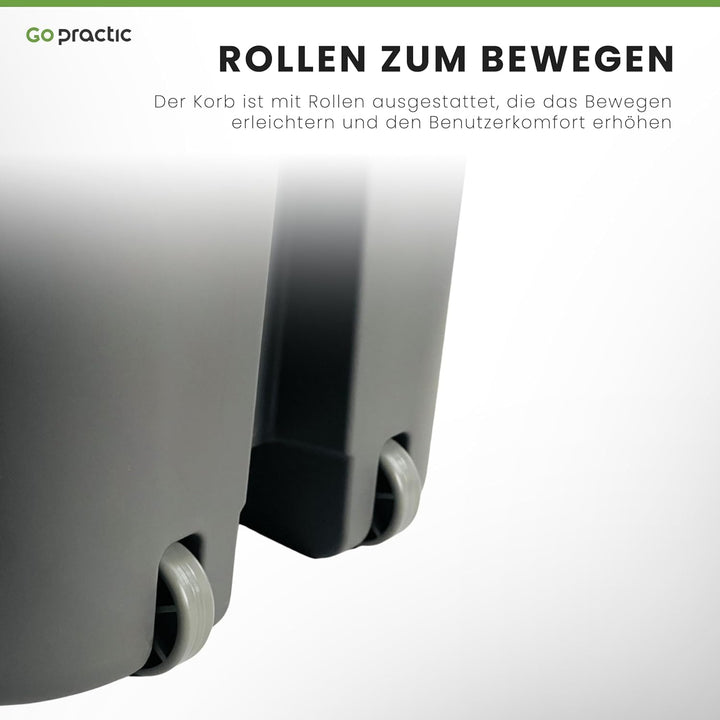 Treteimer Set 3x40L Grau, Tretmülleimer mit Pedal und Deckel, Mülleimer, Mülltrennsystem für Papier,