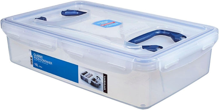 LocknLock PP CLASSIC Aufbewahrungsbox mit Deckel und Griffen | 10 L, 456 x 300 x 110 mm | 100 % Luft