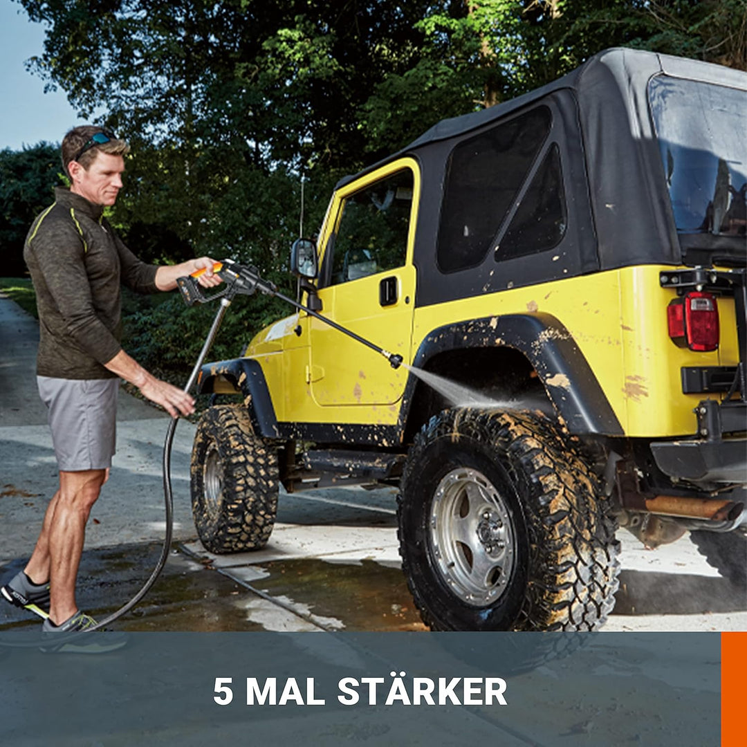 WORX WG620E.9 Akku Hochdruckreiniger Hydroshot 20V – Mobiler Hochdruckreiniger inkl. Multi-Sprühdüse
