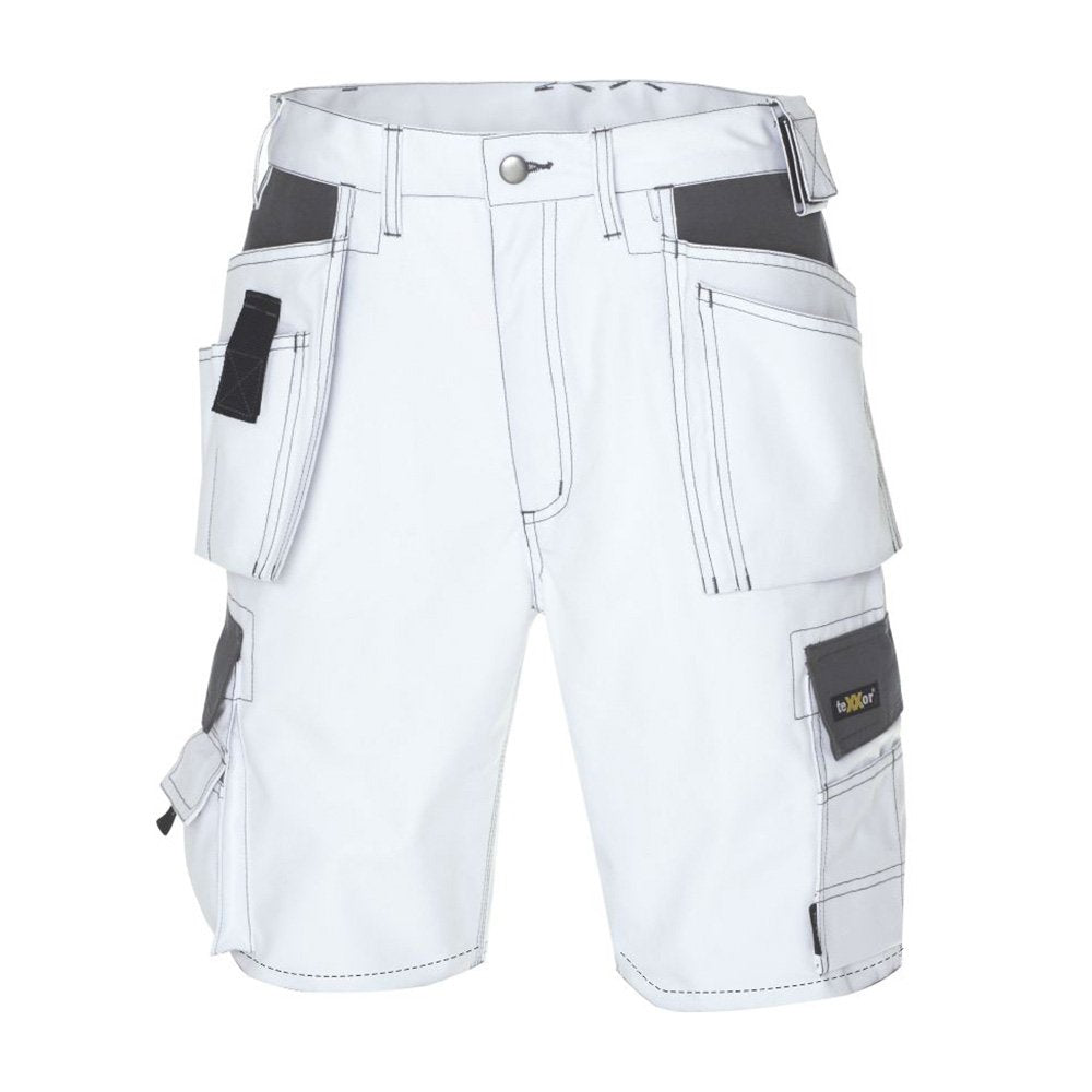 teXXor Canvas Shorts "Bermuda", kurze Arbeits / Berufshose, Grösse 54, weiss / grau, 4344 Weiss/Grau