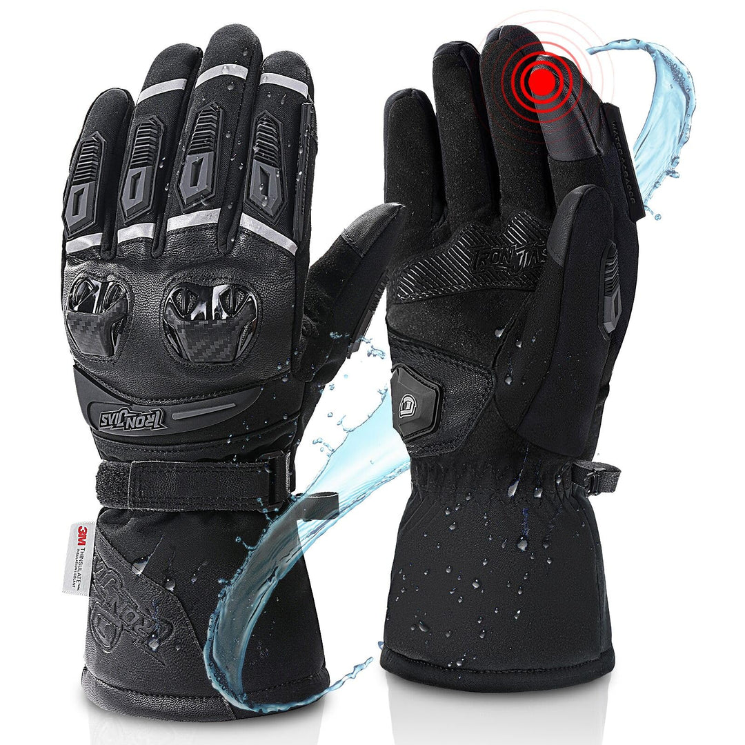 Grapelet Motorradhandschuhe Winter,Winddichte wasserdichte Motorrad Handschuhe für Herren,Touchscree