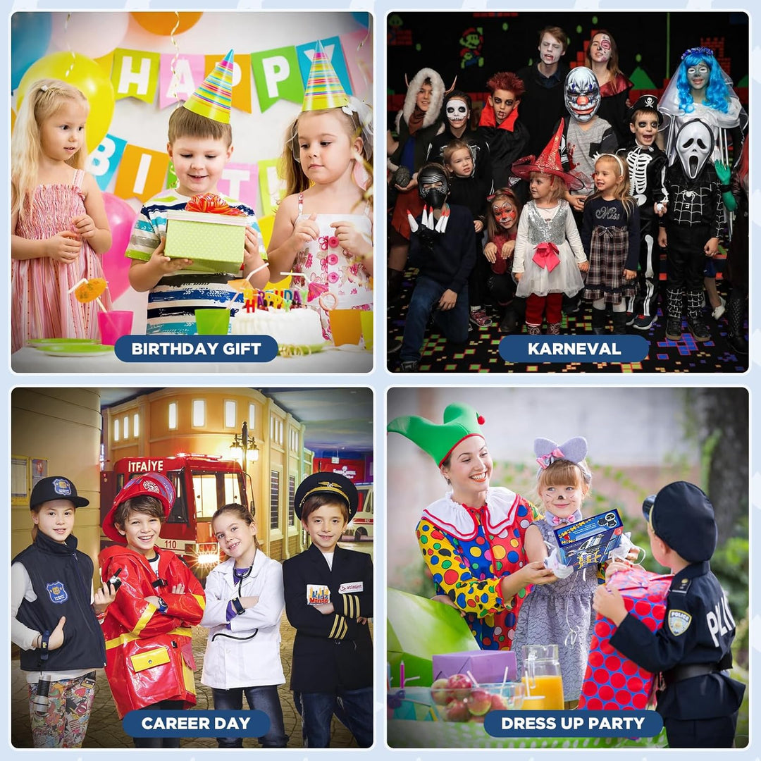 INNOCHEER Polizei Kostüm Kinder, Polizei Kostüm für Kinder, Polizei Spielzeug für Kinder Jungen Hall