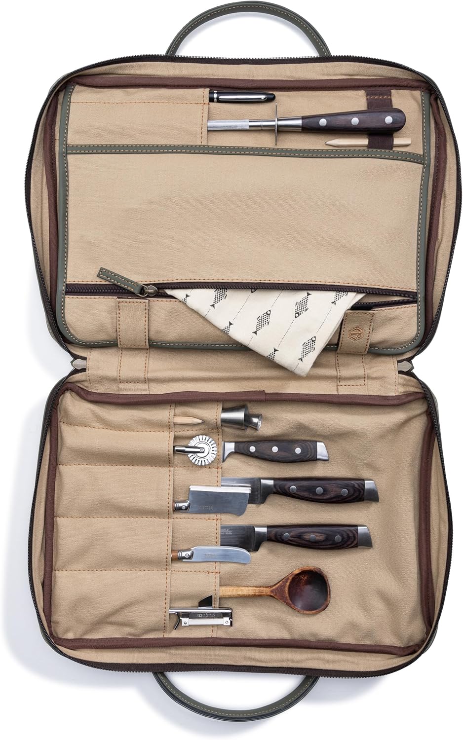 Angus Stoke XXL Premium Messerkoffer – extra grosse Messertasche mit viel Stauraum und Laptop Fach |