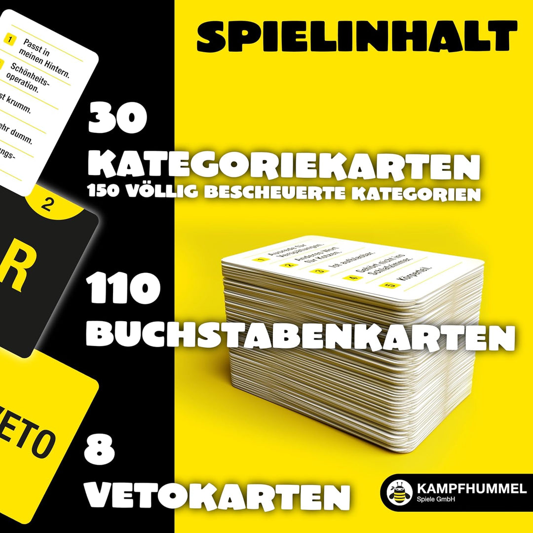 Kampf gegen das Spiessertum Analphabet Blödmann Currywurst – Die Buchstabenschlacht | Stadt Land Flu