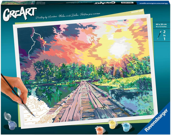 Ravensburger CreArt 20279 - Magisches Licht - Malen nach Zahlen Erwachsene, DIY Malset mit Pinsel un