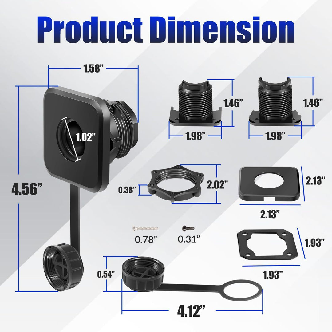 Bulkhead-Steckverbinder-Set für Garmin LiveScope Plus LVS34/LVS62 – Wasserdichtes Schnellkupplungssy