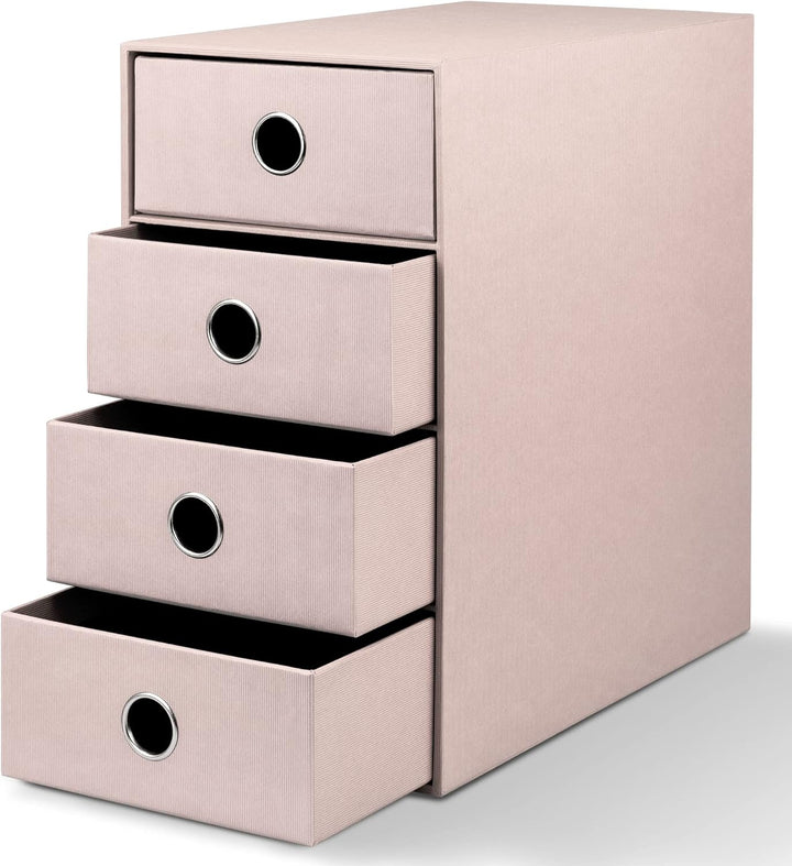 Rössler 1524452584 - S.O.H.O. 4er Schubladenbox für DIN A5, mit Griffloch, Powder, 250 x 175 x 320 m