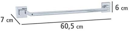 WENKO Vacuum-Loc Wand Handtuchhalter Quadro, Bad Handtuchstange, Befestigen ohne Bohren, Rostfreier