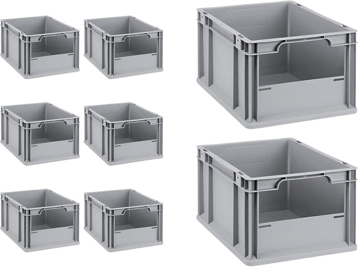 SuperSparSet 8x Eurobox NextGen Insight | HxBxT 22x30x40cm | 20 Liter | Front offen | Eurobehälter,