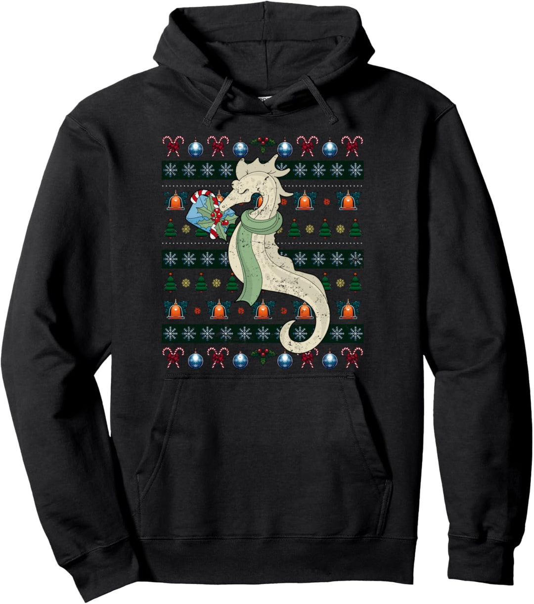 Weihnachten Tier Geschenk Ugly Christmas Seepferdchen Pullover Hoodie