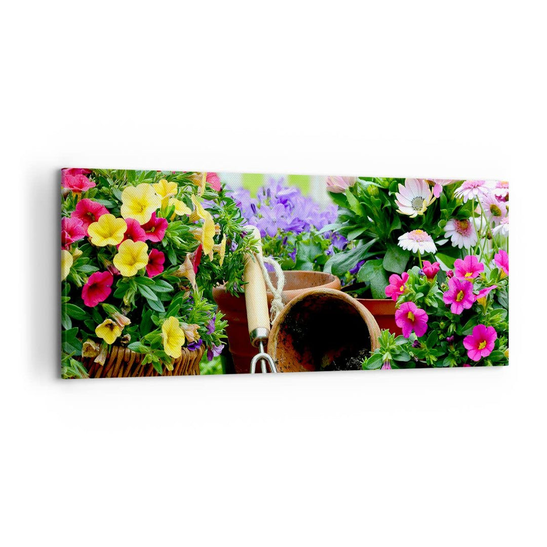 Wandbilder Dekoration Wohnzimmer Pflanzen Garten Frühling Natur Panorama Bilder auf Leinwand 120x50c