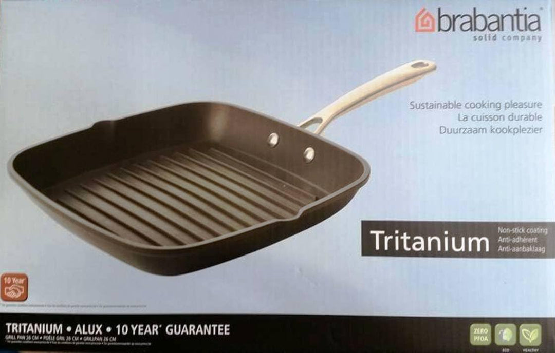 Original Brabantia Profi Grill-Pfanne 28 x 26 cm Stiel Induktion antihaft Gastro Grillpfanne 28 cm,