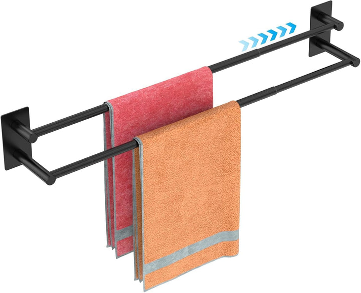 Handtuchhalter Verstellbar 40-75CM Ohne Bohren Doppelt Handtuchstange Selbstklebend Wandmontage 304