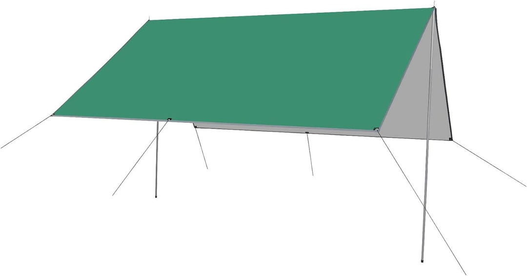Baogu 3x3m Zeltdach Zeltplane Camping Tarp mit Stützstange, Erdnägeln und Nylonschnur Grass Grün, Gr