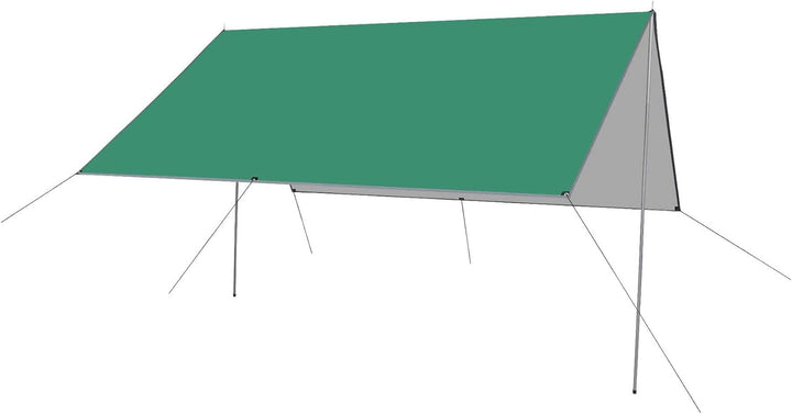 Baogu 3x3m Zeltdach Zeltplane Camping Tarp mit Stützstange, Erdnägeln und Nylonschnur Grass Grün, Gr