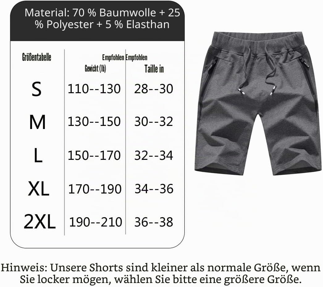 Tansozer Kurze Hosen Herren Shorts Mit Taschen S Grau 01, S Grau 01