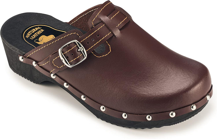 ESTRO Clogs Damen Holz Leder - Clogs Herren Holzschuhe Herren Holzclogs Damen mit rutschfest Sohle C