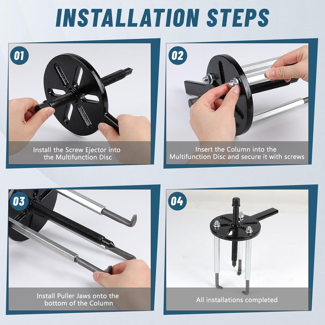 21 in 1 Lagerabzieher Set, Innenlager Abzieher mit 6 Grössen Abzieherkopf, Kugellager Abzieher mit A