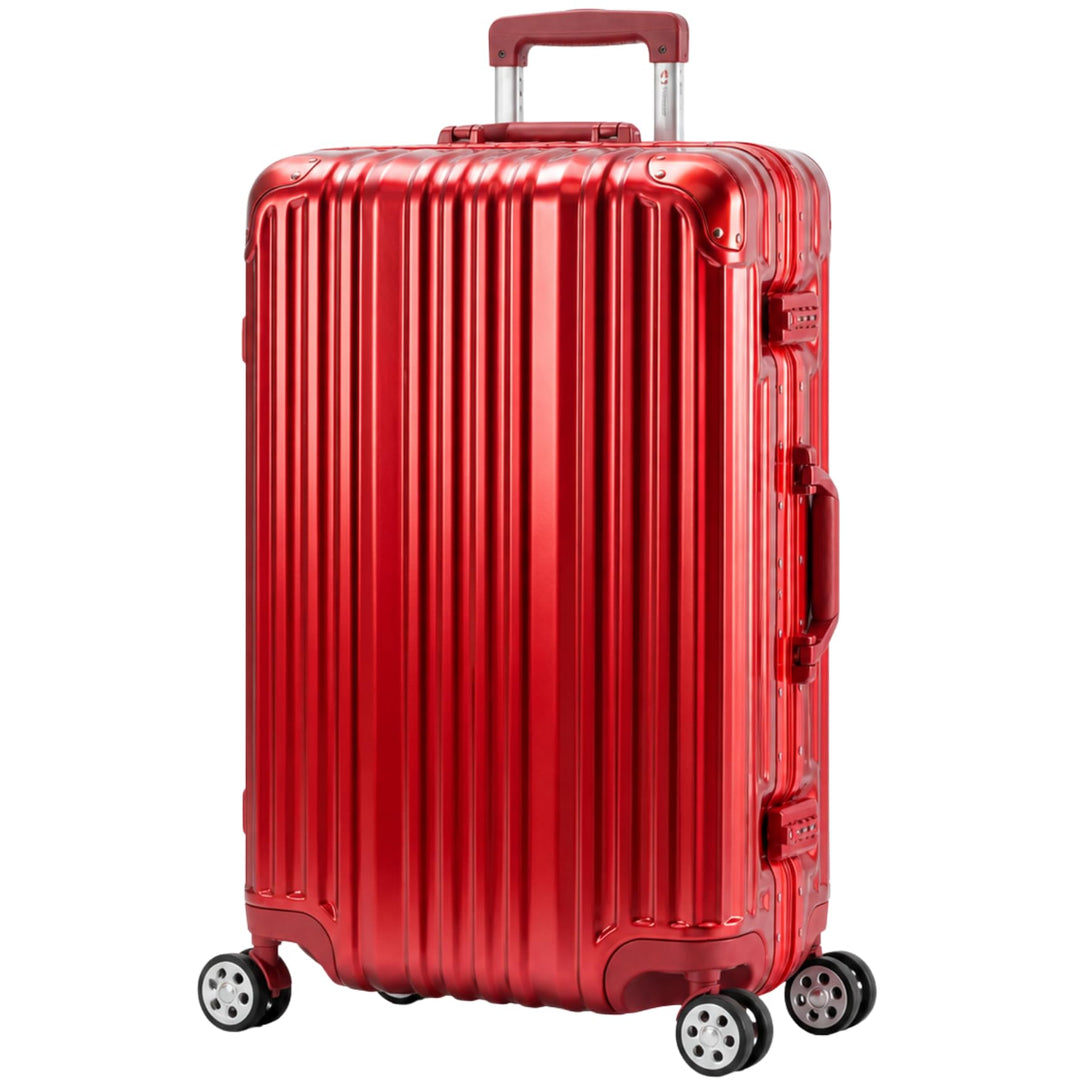 Travelhouse London Koffer Rot M-65cm · Alu-Rahmen · Polykarbonat Hartschale · 2X TSA Zahlenschloss ·