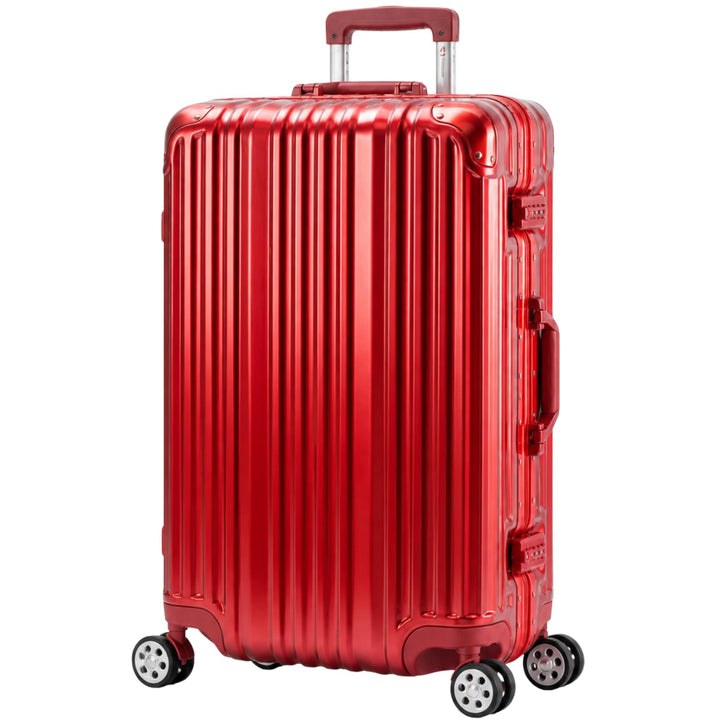 Travelhouse London Koffer Rot M-65cm · Alu-Rahmen · Polykarbonat Hartschale · 2X TSA Zahlenschloss ·