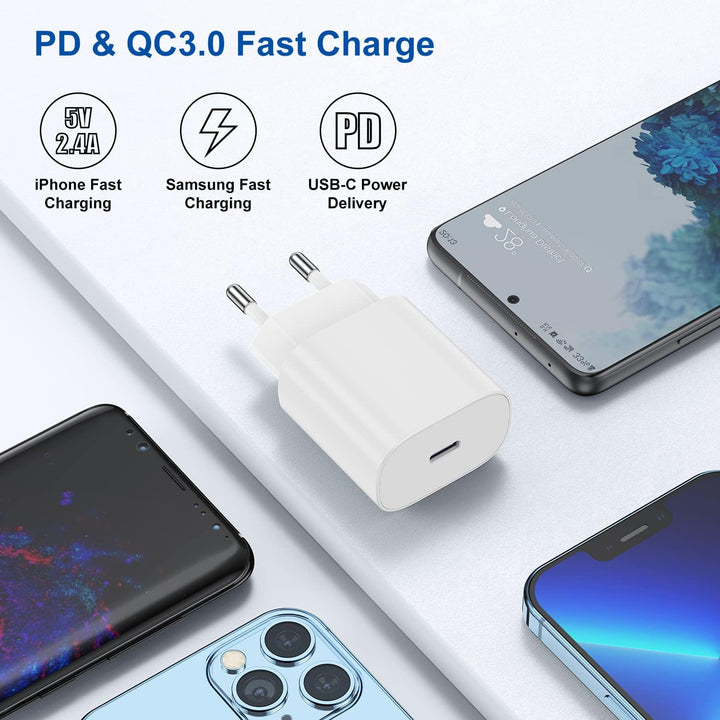USB C Ladegerät, Schnellladegerät 25w mit 2M Kabel, Ladekabel USB C mit Netzteil,Typ C Schnellladege