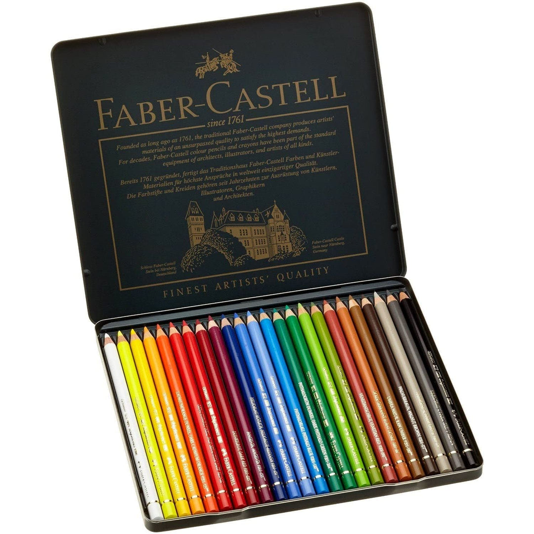 Faber-Castell 110024 - Künstlerfarbstift, 24 Polychromos Metalletui Metalletui 24-teilig, Metalletui