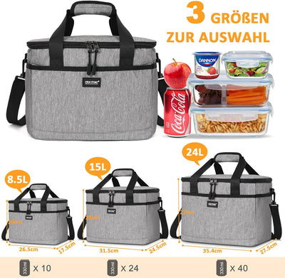 CALIYO Kühltasche,Lunchtasche, Kühltasche Faltbar für Männer Frauen Isolierte Tasche mit Reissversch