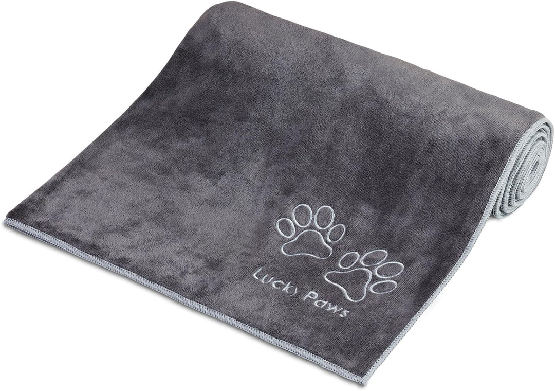Lucky Paws® Hundehandtuch - 140x70cm XL Hundehandtuch extra saugfähig - schnell trocknend, luxuriös