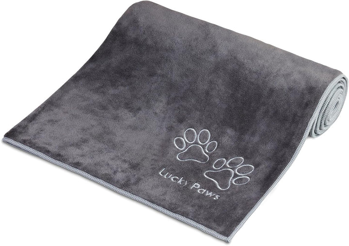 Lucky Paws® Hundehandtuch - 140x70cm XL Hundehandtuch extra saugfähig - schnell trocknend, luxuriös