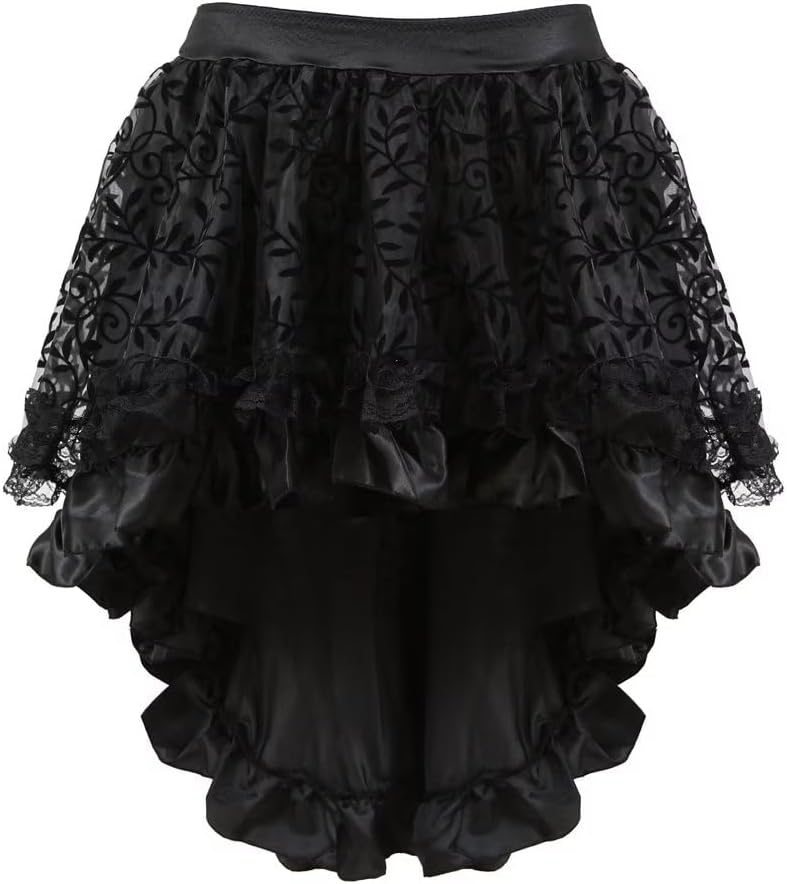 Jutrisujo Korsett Damen Kleid Steampunk Corsagenkleid Leder Corsage Kostüm Reissverschluss asymmetri