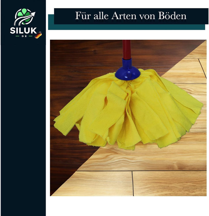6 x Ersatzkopf für Leifheit Classic Mopp für Alle Flecken Entfernen Boden (Microfaser), Microfaser