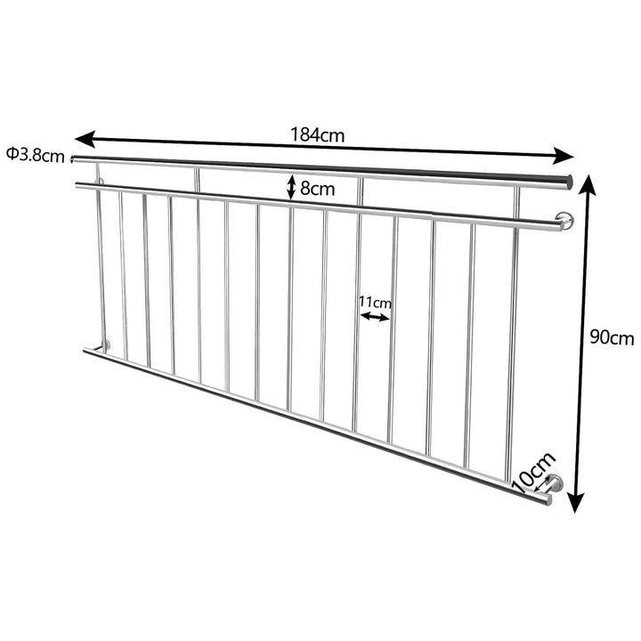 NAIZY Französischer Balkon Geländer Edelstahl Balkongeländer 90cm hoch Treppengeländer Terrassengelä