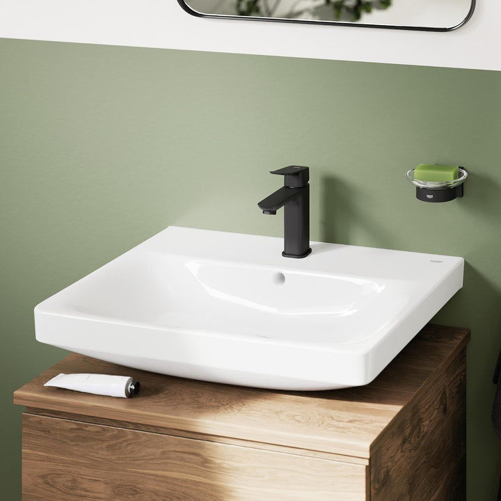 GROHE Dice, Waschtischarmatur, wassersparend (Wasserhahn für das Bad, Badarmatur mit Push-Open Ablau