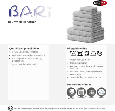 CelinaTex Bari Handtuch Set 2-teilig 1x 70 x 140 cm 1x 80 x 200 cm lila Baumwolle Frotteetuch Badetu