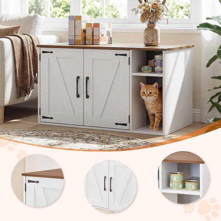 HOOBRO Katzenklo Schrank, Katzentoilette, Versteckte Katzentoilette Kabinett Möbel, Katzenhaus im Vi